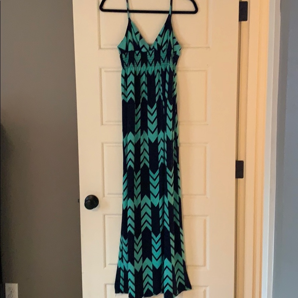 Cute navy/teal maxi dress